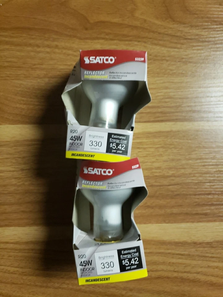 SATCO 45-Watt R20 INDOOR 330 LUMENS REFLECTOR LIGHT BULBS 2 Counts - Image 3 of 4