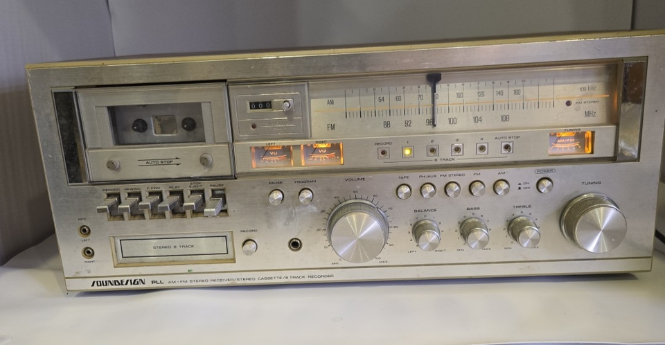 Vintage Soundesign PLL Model 5928 AM-FM Stereo Receiver Cassette/ 8 ...