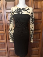 David Meister Women Dress Size 2 Floral Decorated