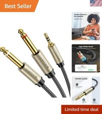 1/8 to 1/4 Stereo Cable 3.5mm TRS to Dual 6.35mm 1/4 TS Mono Y Splitter Audio...