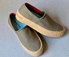 Women's  SeaVees  Oceanside Espadrille Canvas Slip On Olive Green Shoes 7.5