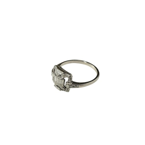 Platinum and Diamond Vintage Style Ring Size 6.5 #21195 - Picture 3 of 7