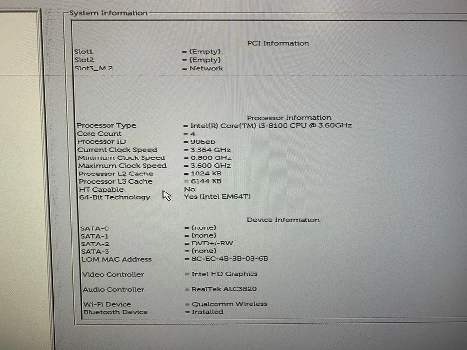 Dell Inspiron 3470 Intel Core i3-8100 3.6GHz 8GB RAM NO HDD NO OS Good - Image 3 of 4