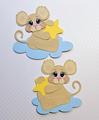 Twinkle Twinkle Little Star Mice Set. Scrapbook, Card making Paper Piecing