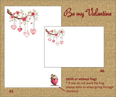 Be My Valentine - Herzen Brief Schreibpapier mit passenden Umschlägen