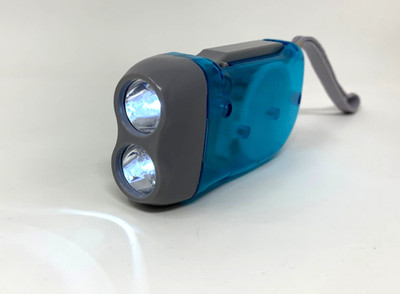 2 LED Taschenlampe Handdrücken Camping Licht Dynamo Kurbel Power Aufzieh Taschenlampe