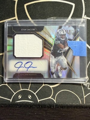 2019 PANINI SELECT SILVER PATCH AUTOGRAPH JOSH JACOBS AUTO RC # /35