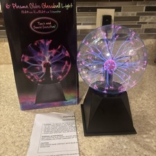Plasma Lightning Ball Touch  Sound Activated Room Light Globe Funtime - 6 inch