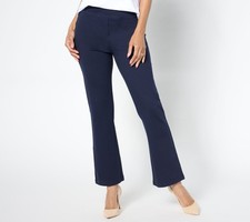 nicole by Nicole Miller Regular Stretch Ponte Pull-On Pants Deep Navy M New