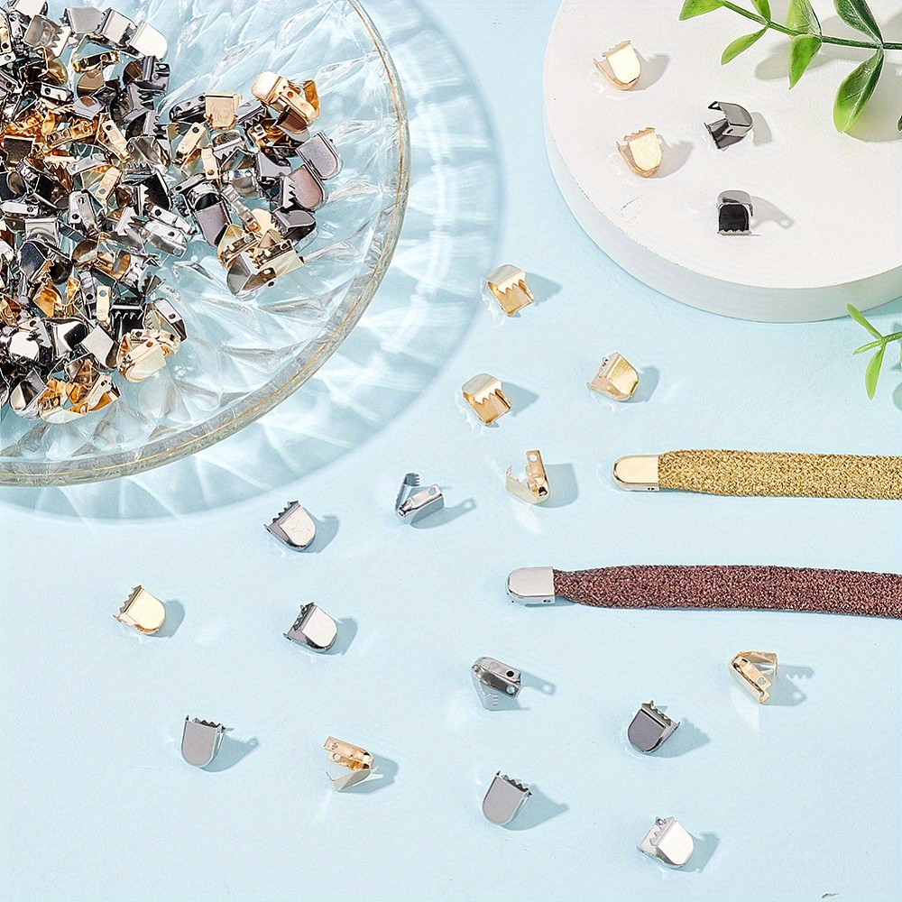 1box 180pcs Shoelace End Clip 3 color metal/Light / 202 Stainless Steel No Tie