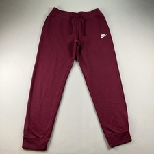 Nike Sweatpants Mens Medium Maroon Red Fleece...