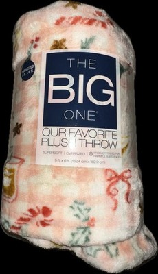 The Big One Plush Throw Blanket 5x6 ft Super Soft Oversized Pink Floral NWT