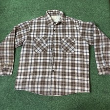 Vintage Sears 90 Quilt Lined Plaid Flannel Shirt Perma Prest Size Xl Made In USA