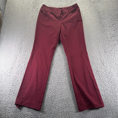 7th Avenue Pant Womens 6P Red Polyester Dress Bootcut Business Office Stretch