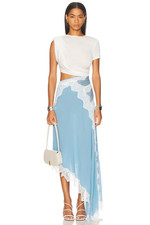 Christopher Esber Verve Twisted Tee Dress in Cielo Blue & Multi US 0 NWOT $1275