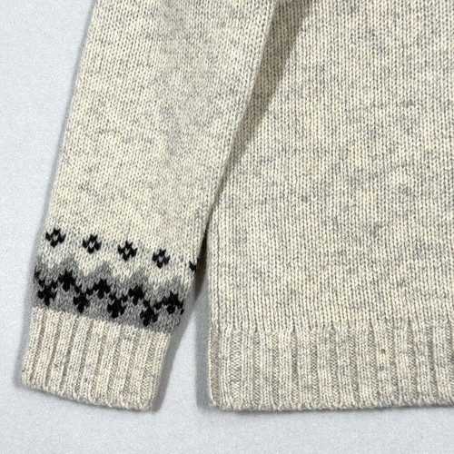 LL Bean Sweater Womens Large Classic Ragg Wool Fair Isle Crewneck Lambswool Cozy - Picture 3 of 12