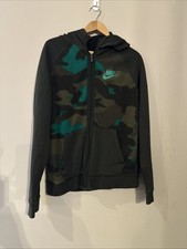 Nike Youth XL Zip Up Hoodie Camo Green Long Sleeve