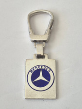 Vintage Mercedes Benz Sterling & Blue Enamel Key Chain. Italy