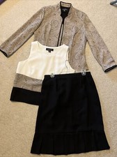 Perceptions Petite Women's Open Front 3 Pieces Skirt Suit Size 12