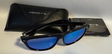 Merry's Polarized Sunglasses Black Frame w/ Blue Lens S1847 NEW B