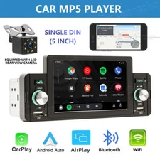 Car MP5 Player Stereo Radio Single Din 5inch Touch Screen CarPlay With Camera BT