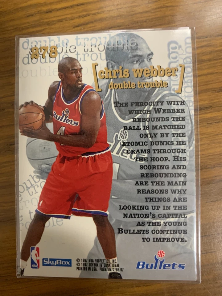 1996-97 Skybox CHRIS WEBBER RUBY!! RARE! HOF! RUBIES! - Image 2 of 2