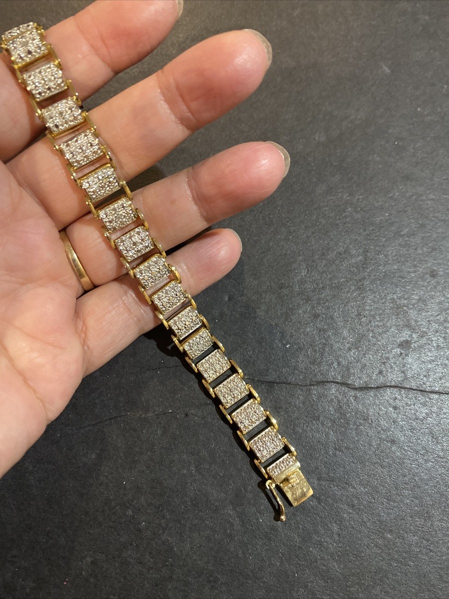 FAS Gold Vermeil Sterling Silver Diamond Bracelet View 4