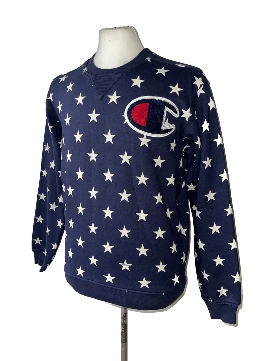 SUPREME CHAMPION COLAB SZ M BLUE STAR PRINT CLASSIC SWEATER