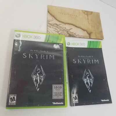 The Elder Scrolls V Skyrim Xbox 360 - Complete CIB W Map/Manual