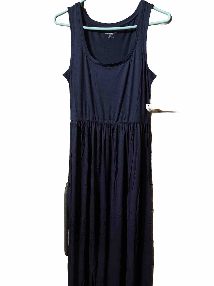 Amazon Essentials Women's Solid Tank Waisted Maxi Dress - Dark Navy - Size  S | eBay