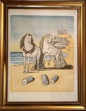 Litografia De Chirico Pegaso e Lampo 