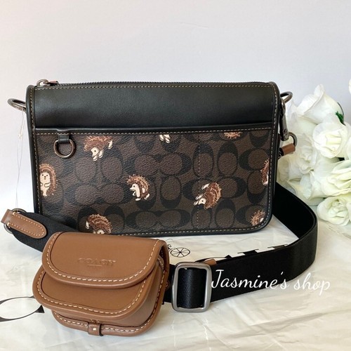 NWT Coach Heritage Convertible Crossbody In Signature With Creature