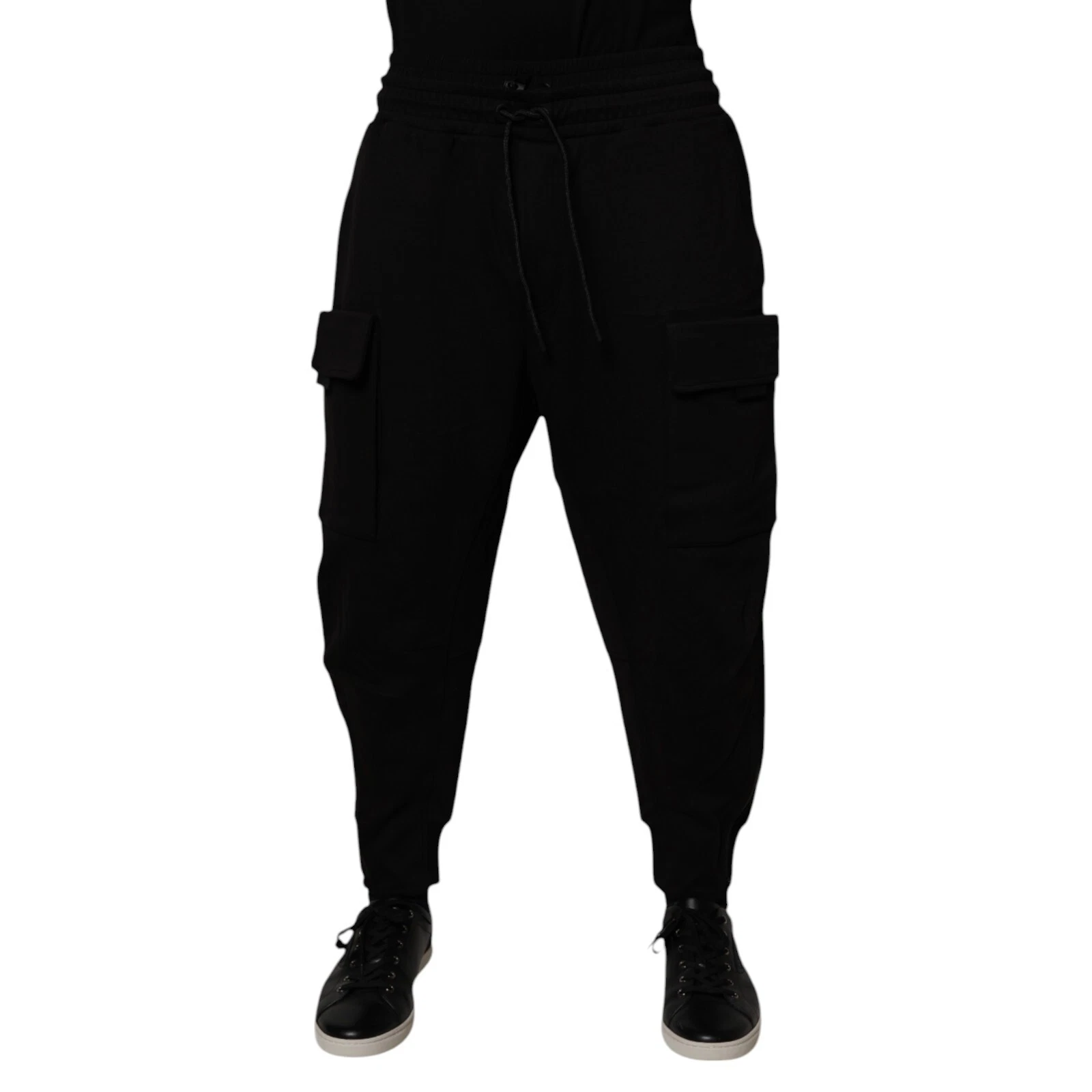DOLCE & GABBANA Pants Black Cotton Men Cargo Jogger Sweatpants s. Tag S 1120usd