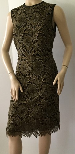 NEW ESCADA “Doniss” Embroidered Overlay Gold & Black Dress (Size 38) - $2195.00! - Picture 5 of 12
