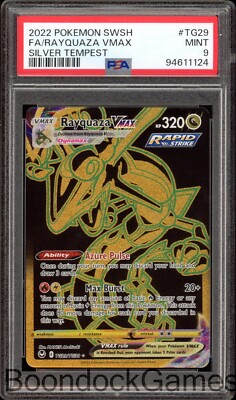 PSA 9 Mint Rayquaza VMAX TG29 Pokemon Silver Tempest 2022 PSA 9 Mint Rayquaza VMAX TG29 Pokemon Silver Tempest 2022