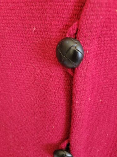 Authentic Ortega' s Men's XL (46)Deep Red Hand Woven Wool Chimayos N.M. - Picture 4 of 9
