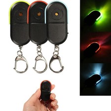 Key Finder Wireless Locator Anti-Lost Alarm Keychain Whistle Sound LED Light
