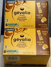 2 PACK GEVALIA FROTHY 2 STEP CARAMEL. ESPRESSO K CUP COFFEE PODS SEALED NEW