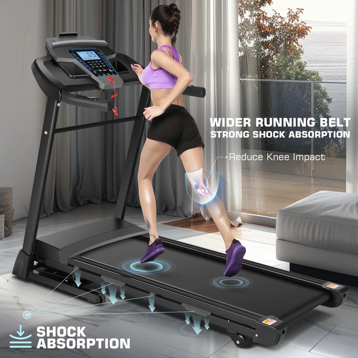 Portable Running Walking Machine with LCD Display, Audio Speaker