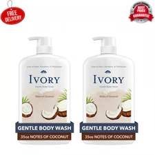 Ivory Mild and Gentle Body Wash, Coconut Scent, for All Skin Types, 35 oz, 2 PK