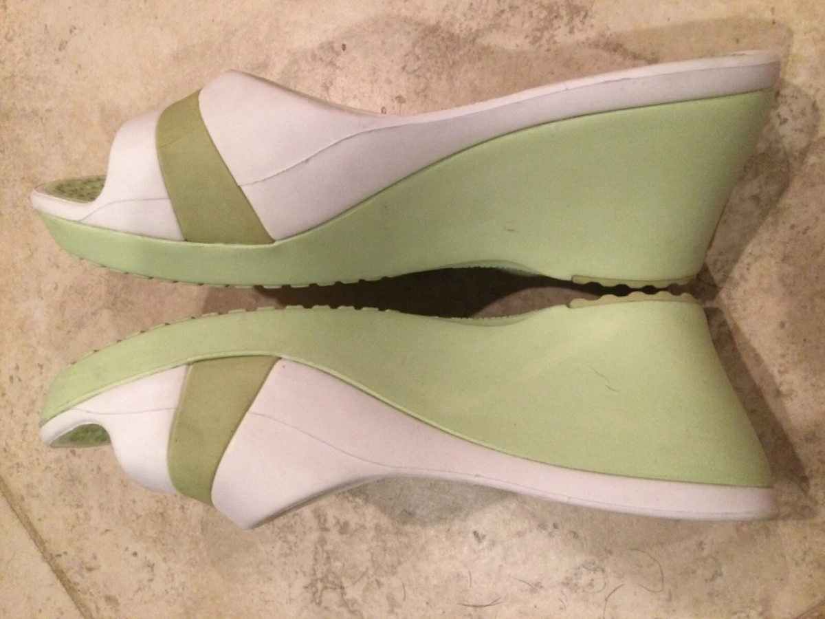 Lime green wedge sandals cheap