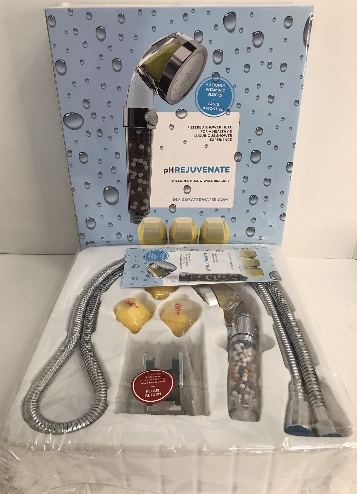 Better Pressure Hard Water Vitamin C pH Shower Head Kit with 3 Blocks