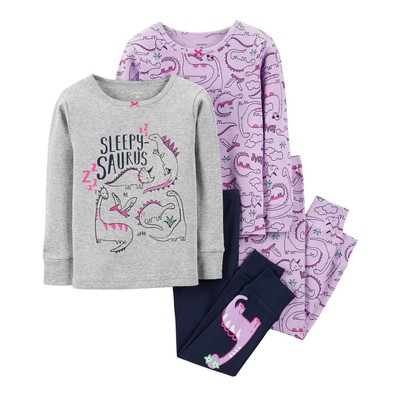 carters baby girl dinosaur pajamas