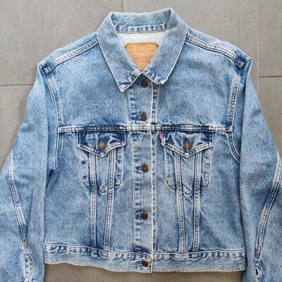 Vintage 70s Levis Type 3 Denim Trucker Jean Jacket Womens L Single
