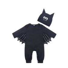 Toddler Baby Kids Halloween Bat Romper Hat 2-Pieces Fancy Outfits US Stock
