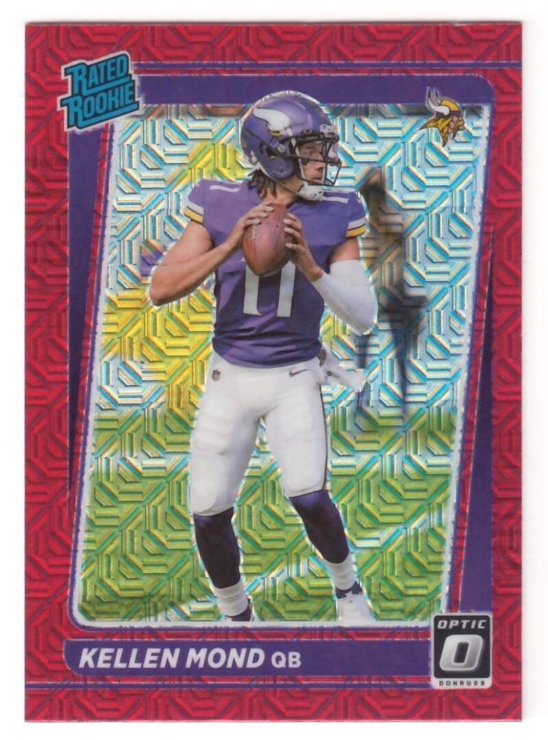 Kellen Mond 2021 Donruss Optic Red Mojo #221 RC Vikings Rated Rookies
