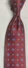 VERSACE ALL SILK ITALIAN MADE MEN’S RED WOVEN NECKTIE SILVER BLUE CROSSES