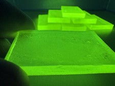 Radiant Glow: Square Green Uranium Glass - Glows in UV light, Vasiline glass