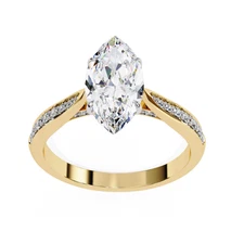 Lab Grown Diamond Ring - IGI Certified, 14K Gold, Yellow/Rose/White