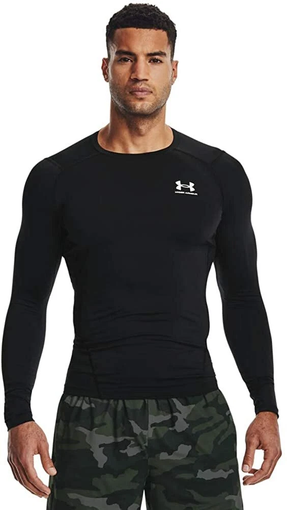 camisa Under Armour HeatGear Armour Comp - 090/Carbon Heather/Black - men´s  